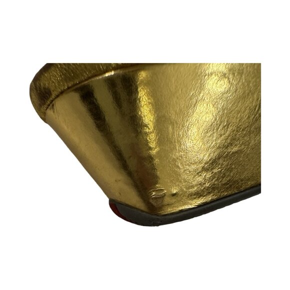 PRADA Gold Thong Sandals Size 6-7 - Picture 3 of 6